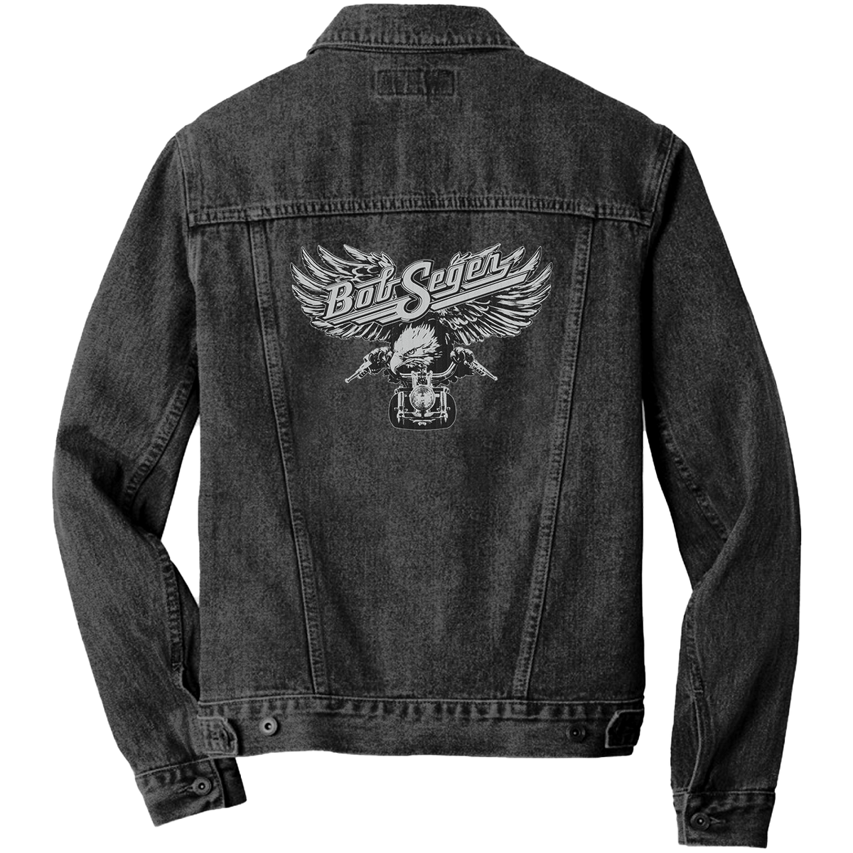 Bob Seger - Motorcycle Eagle Black Denim Jacket Bob Seger - Motorcycle Eagle Black Denim Jacket