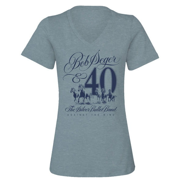 Against The Wind 40th Anniversary Ladies V-Neck Tee